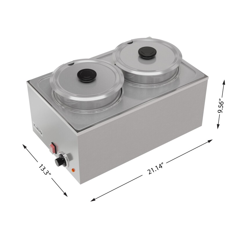8 Qt. Two-Pot Electric Countertop Food Warmer CFW4, product image 6 of 10