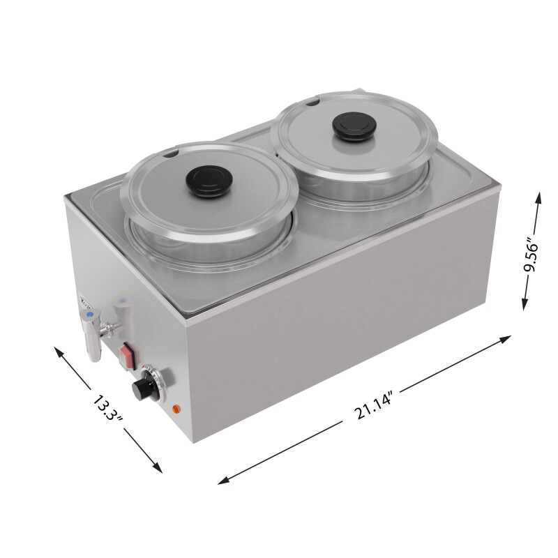 8 Qt. Two-Pot Electric Countertop Food Warmer With Faucet CFW4T, product image 7 of 10