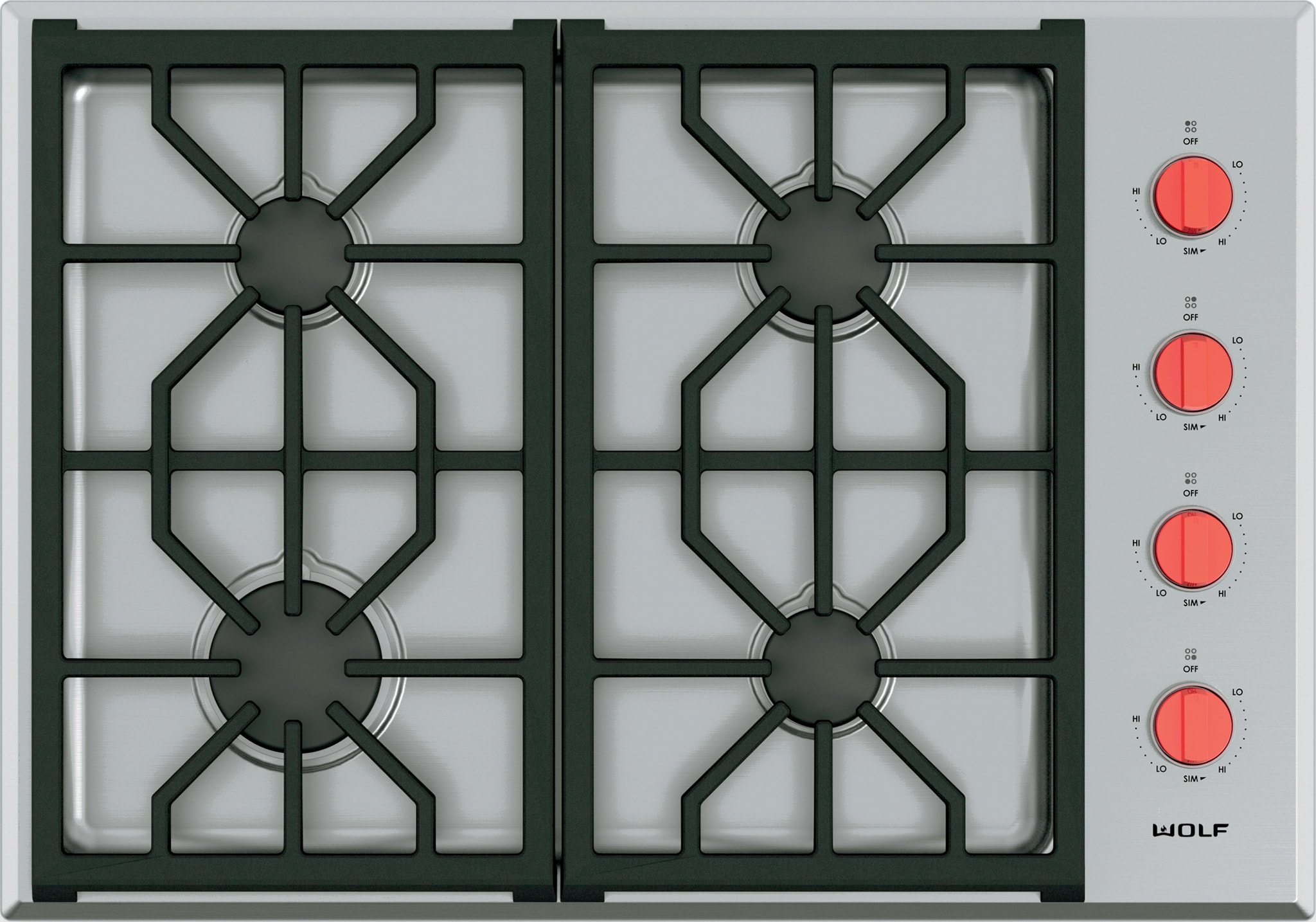 30" Professional Gas Cooktop - 4 Burners CG304PSLP