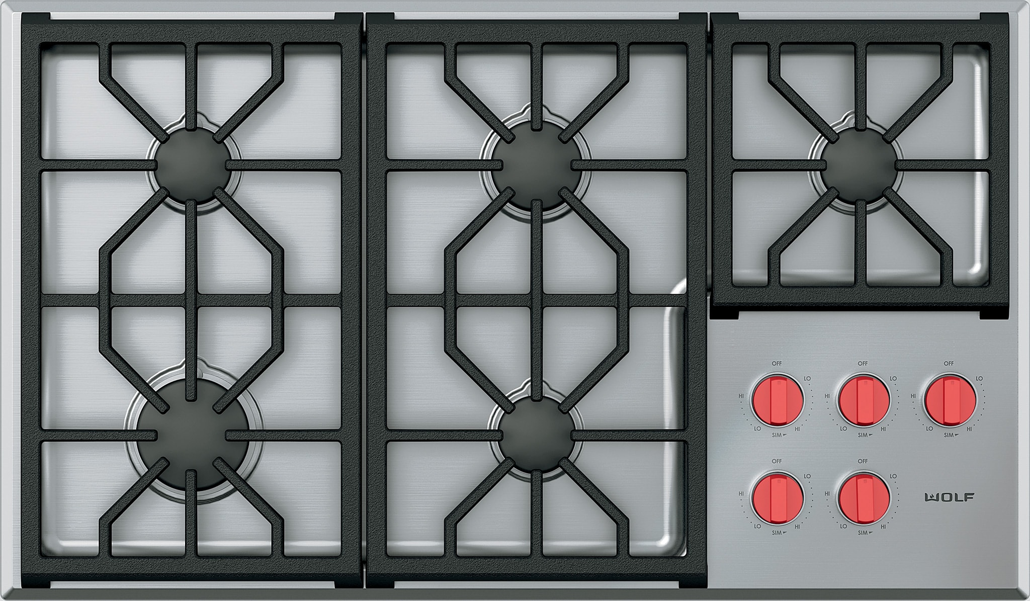36" Professional Gas Cooktop - 5 Burners CG365PSLP