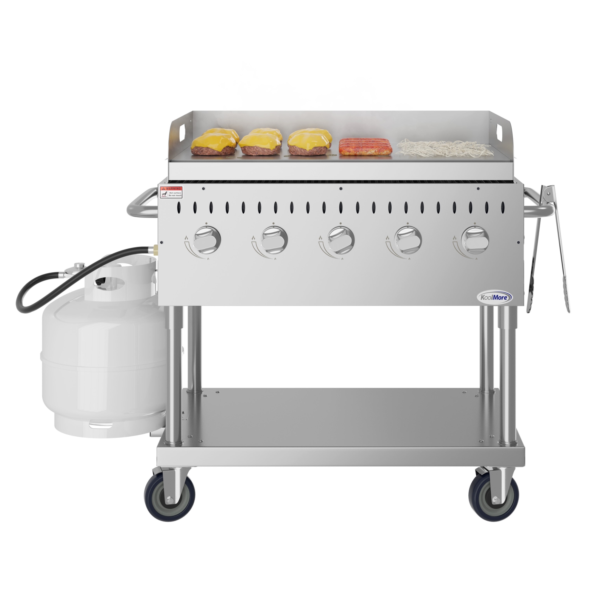 36 in. Commercial Outdoor Propane Grill with Griddle in Stainless-Steel, ETL Listed CGKIT336G