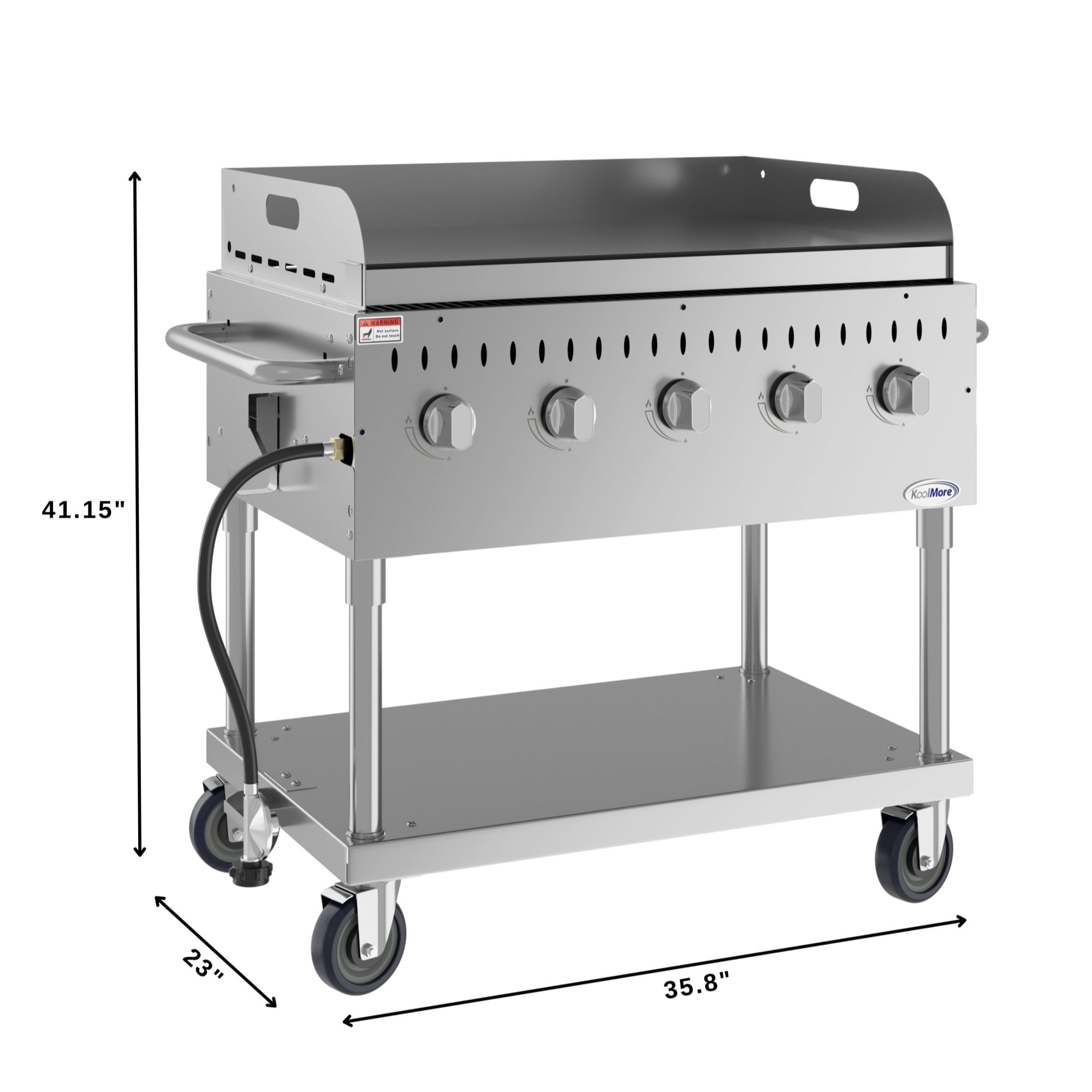 36 in. Commercial Outdoor Propane Grill with Griddle in Stainless-Steel, ETL Listed CGKIT336G