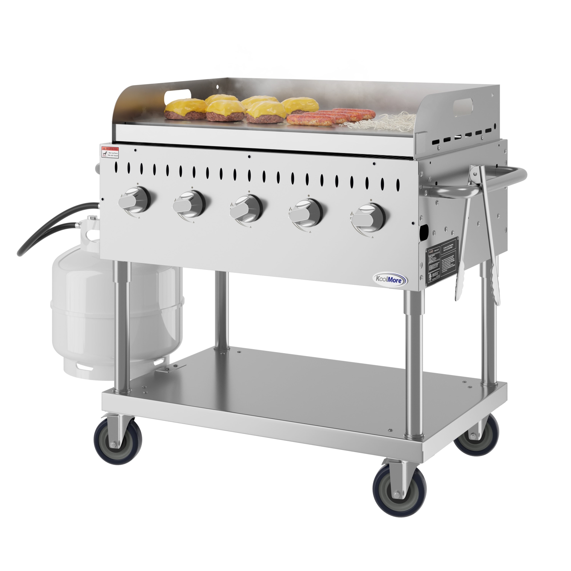 36 in. Commercial Outdoor Propane Grill with Griddle in Stainless-Steel, ETL Listed CGKIT336G