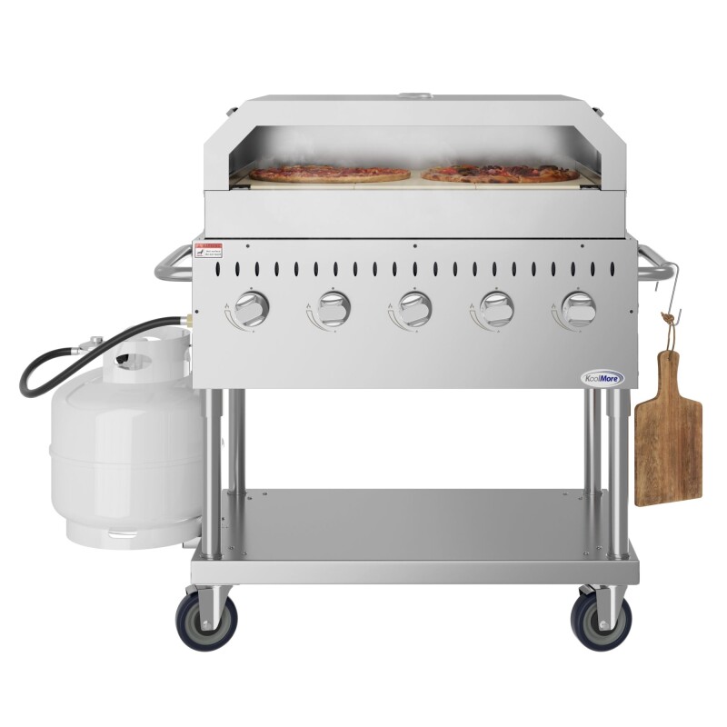 36 in. Commercial Outdoor Propane Grill With Pizza Oven in Stainless-Steel CGKIT336P