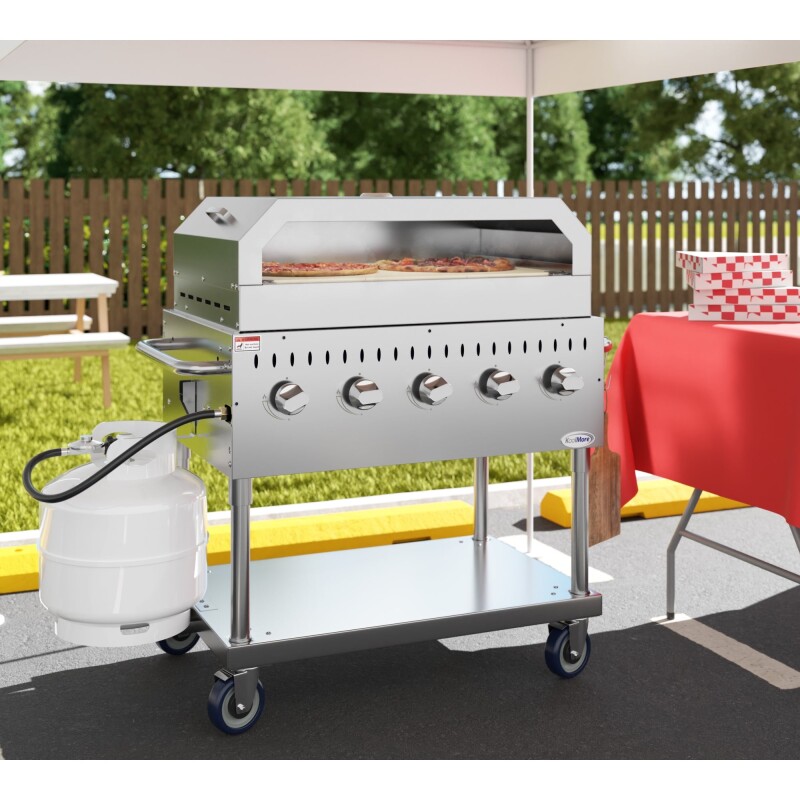 36 in. Commercial Outdoor Propane Grill With Pizza Oven in Stainless-Steel CGKIT336P, product image 5 of 13
