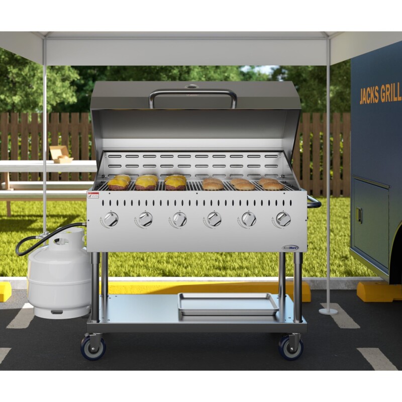 48 in. Commercial Outdoor Propane Gas Grill with Roll Dome Cover, ETL Listed in Stainless-Steel CGKIT448D, product image 5 of 13