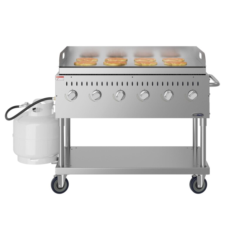 48 in. Commercial Outdoor Propane Gas Grill with Griddle, ETL Listed in Stainless-Steel CGKIT448G