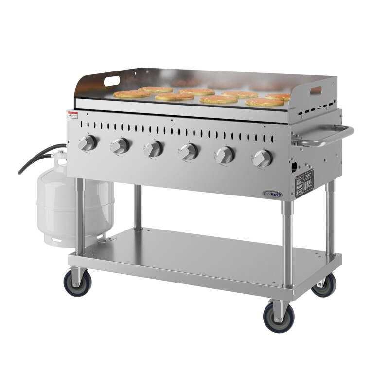 48 in. Commercial Outdoor Propane Gas Grill with Griddle, ETL Listed in Stainless-Steel CGKIT448G, product image 2 of 11