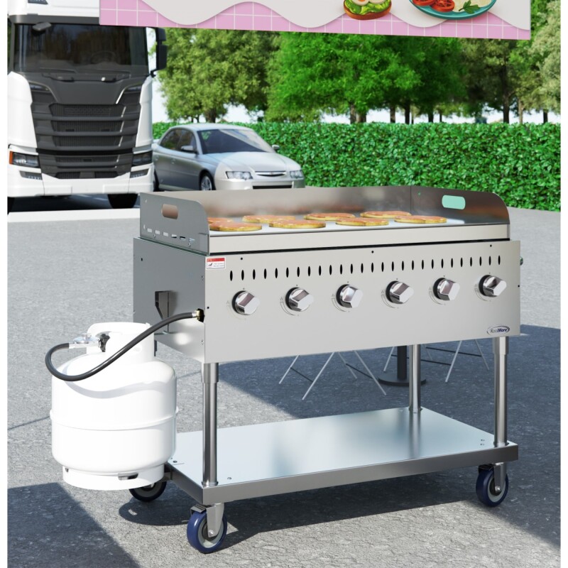 48 in. Commercial Outdoor Propane Gas Grill with Griddle, ETL Listed in Stainless-Steel CGKIT448G, product image 5 of 11