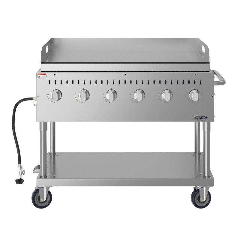 48 in. Commercial Outdoor Propane Gas Grill with Griddle, ETL Listed in Stainless-Steel CGKIT448G, product image 9 of 11