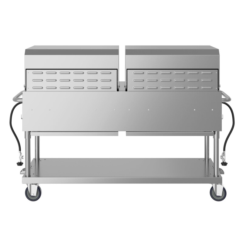 60 in. 8-Burner Commercial Outdoor Propane Gas Grill with 2 Roll Dome Covers in Stainless-Steel, ETL Listed CGKIT6D30D30, product image 7 of 13
