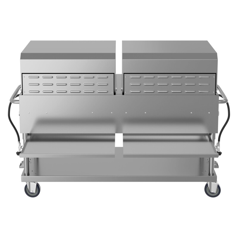 60 in. 8-Burner Commercial Outdoor Propane Gas Grill with 2 Roll Dome Covers in Stainless-Steel, ETL Listed CGKIT6D30D30, product image 8 of 13