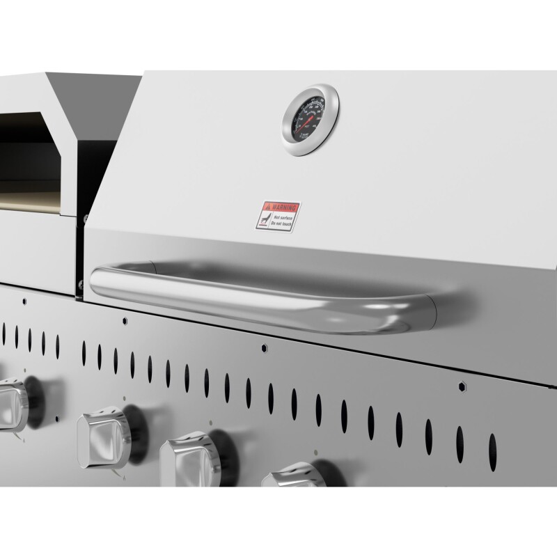 60 in. 8-Burner Commercial Outdoor Propane Gas Grill With 30 in. Roll Dome Cover and 30 in. Pizza Oven in Stainless-Steel, ETL Listed CGKIT6D30P30, product image 9 of 13