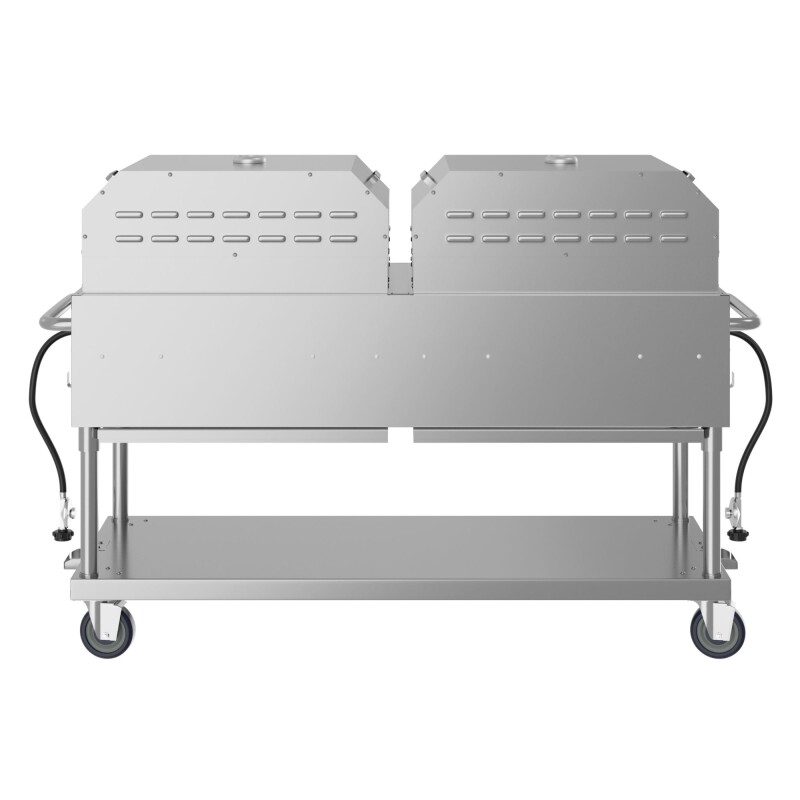 60 in. 8-Burner Commercial Outdoor Propane Gas Grill with Two 30 in. Pizza Ovens in Stainless-Steel, ETL Listed CGKIT6P30P30, product image 6 of 13