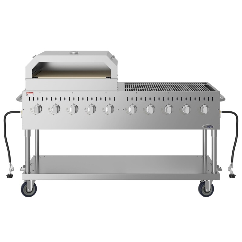 72 in. Commercial Outdoor Propane Gas Grill with 36 in. Pizza Oven in Stainless-Steel CGKIT7P36, product image 5 of 13