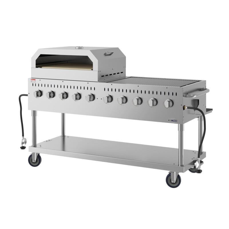 72 in. Commercial Outdoor Propane Gas Grill with 36 in. Pizza Oven in Stainless-Steel CGKIT7P36, product image 6 of 13