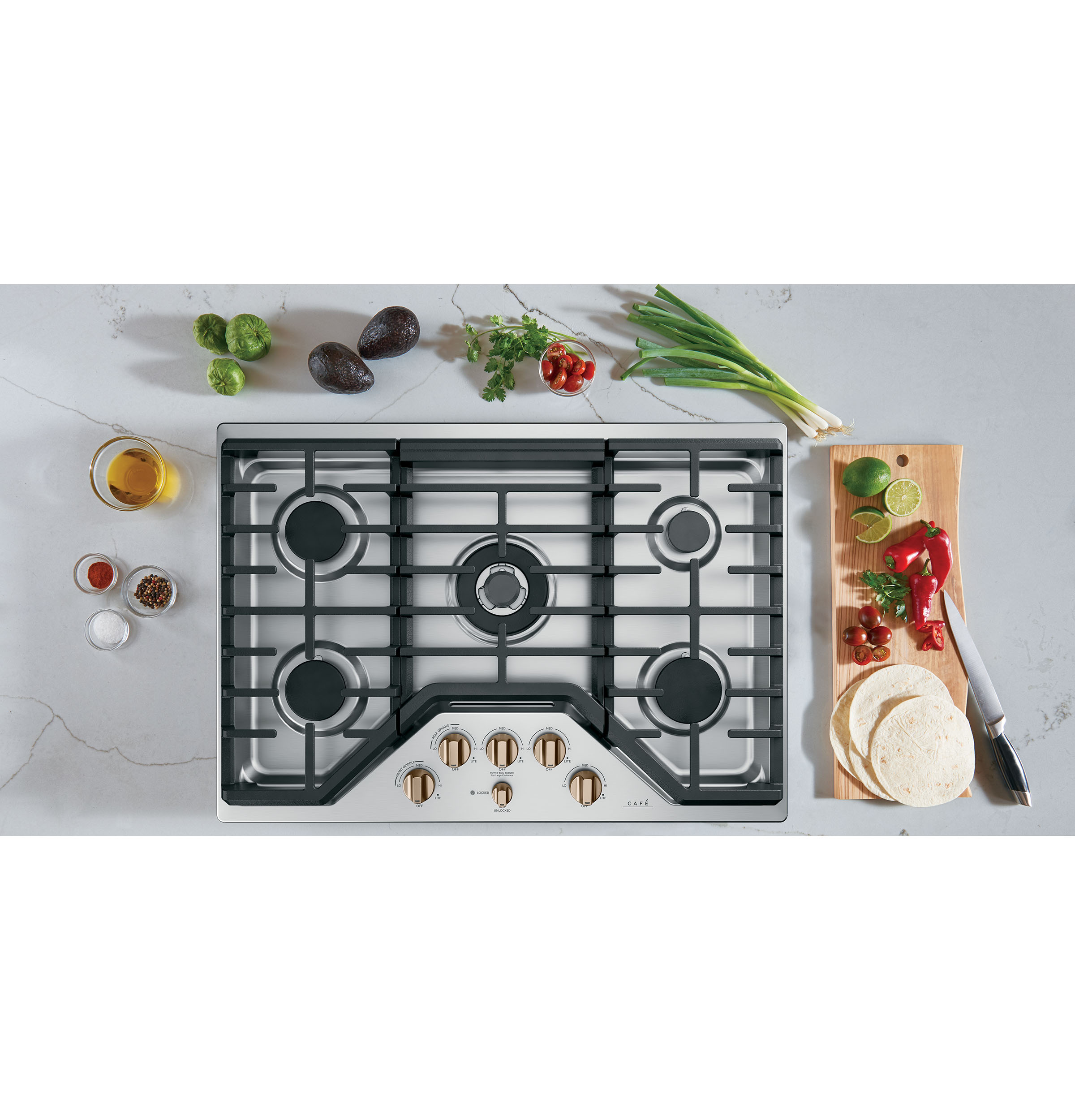 Café 30" Gas Cooktop CGP95303MS2