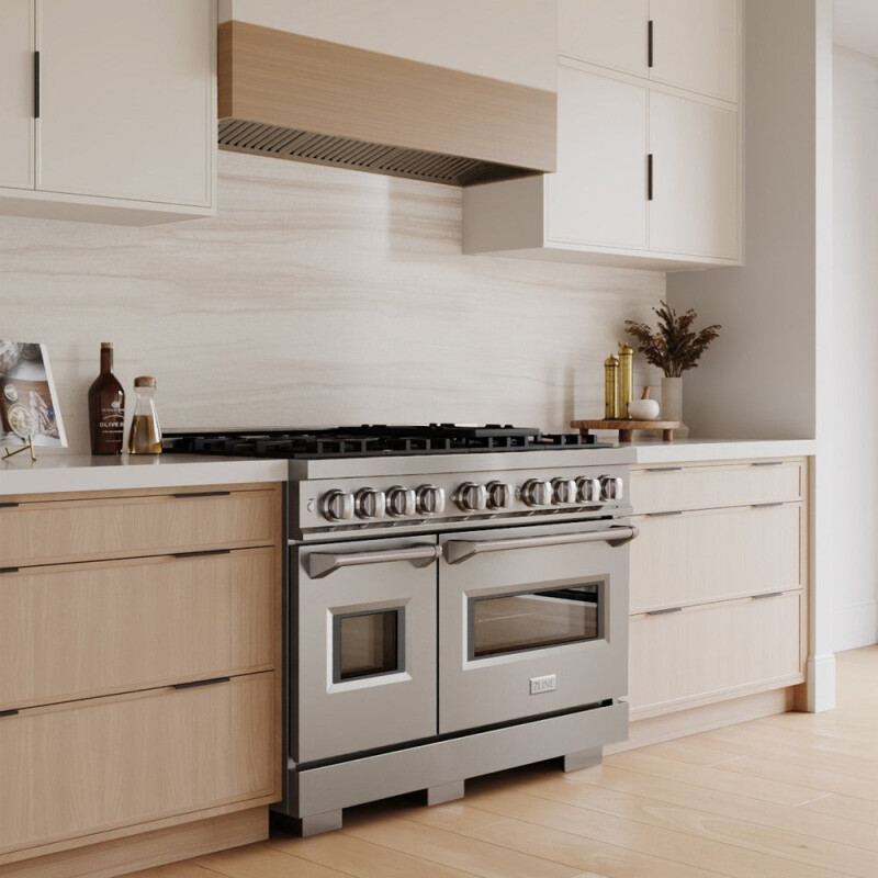 48 In. 6.7 Cu. Ft. Classic Double Oven Gas Range With 8 Burner Cooktop In Stainless Steel CGR48