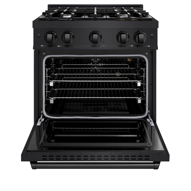 30 In. 4.2 Cu. Ft. Classic Gas Range With 4 Burner Cooktop And Convection Gas Oven In Black Stainless Steel CGRB30