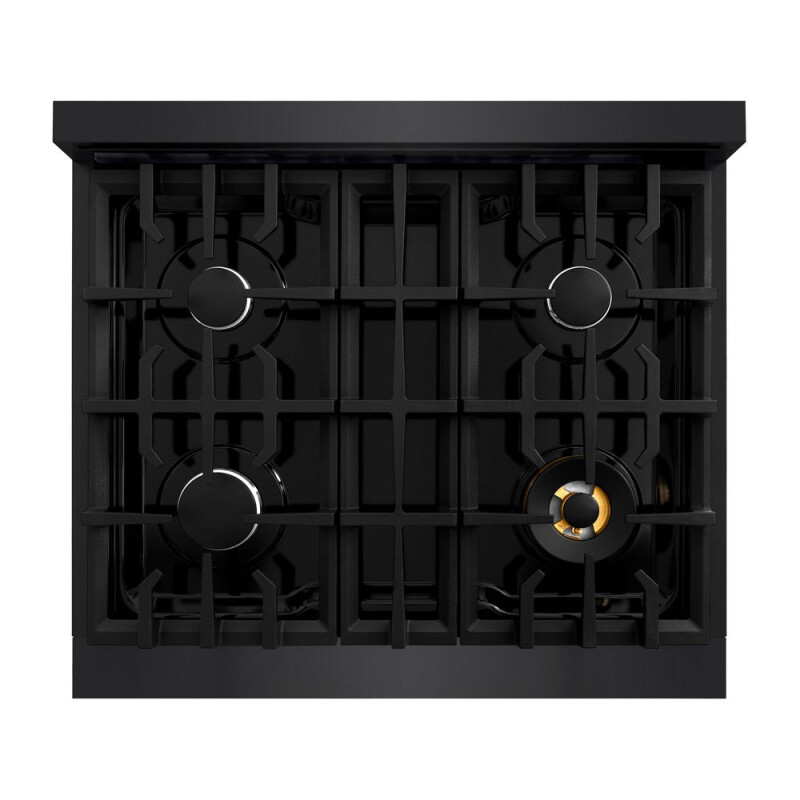 30 In. 4.2 Cu. Ft. Classic Gas Range With 4 Burner Cooktop And Convection Gas Oven In Black Stainless Steel CGRB30
