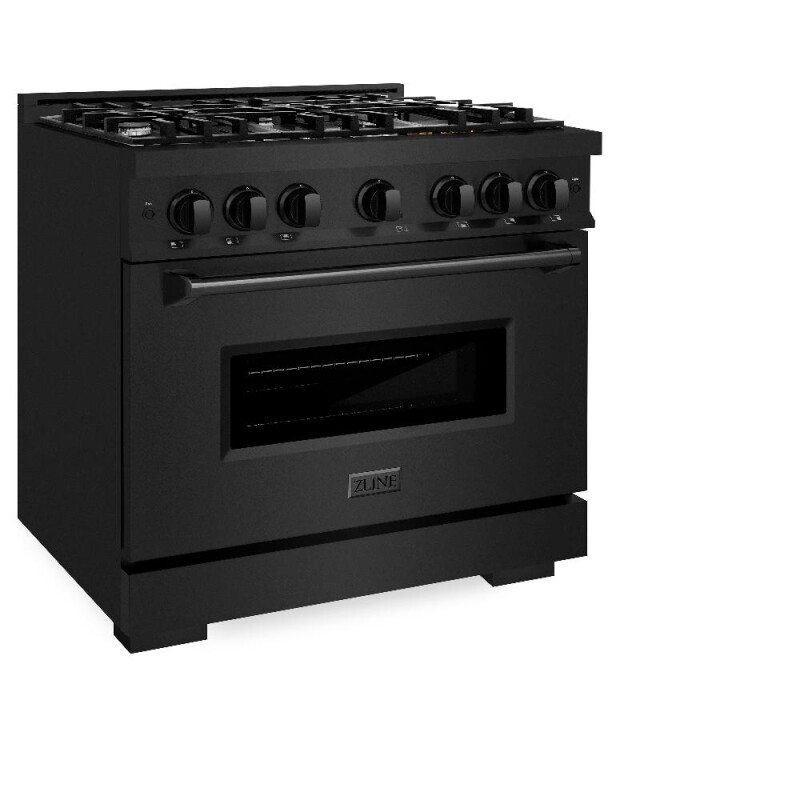 36 In. 5.2 Cu. Ft. Classic Gas Range With 6 Burner Cooktop And Convection Gas Oven In Black Stainless Steel CGRB36