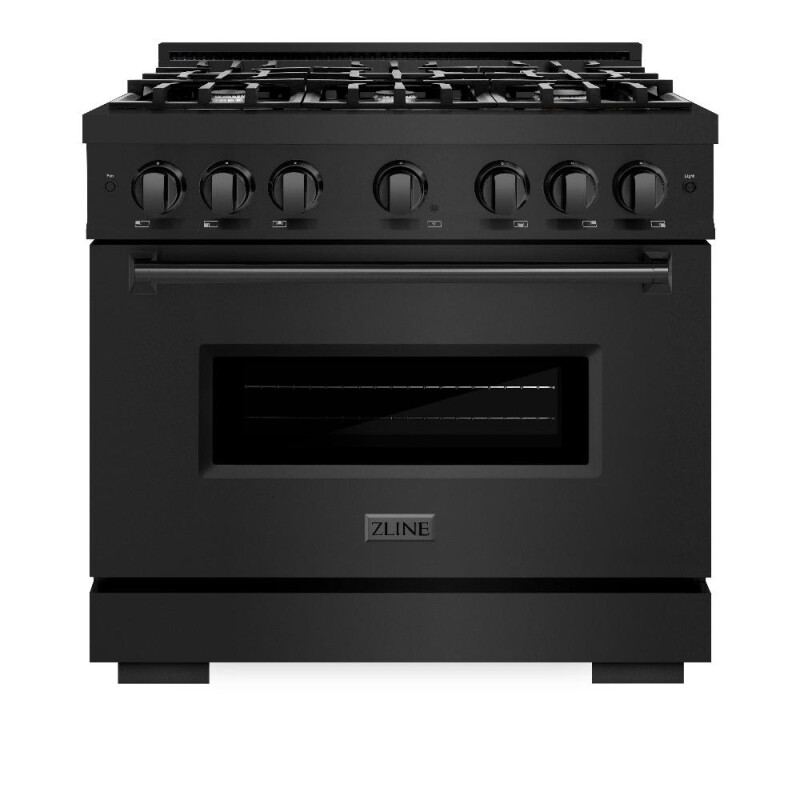 36 In. 5.2 Cu. Ft. Classic Gas Range With 6 Burner Cooktop And Convection Gas Oven In Black Stainless Steel CGRB36