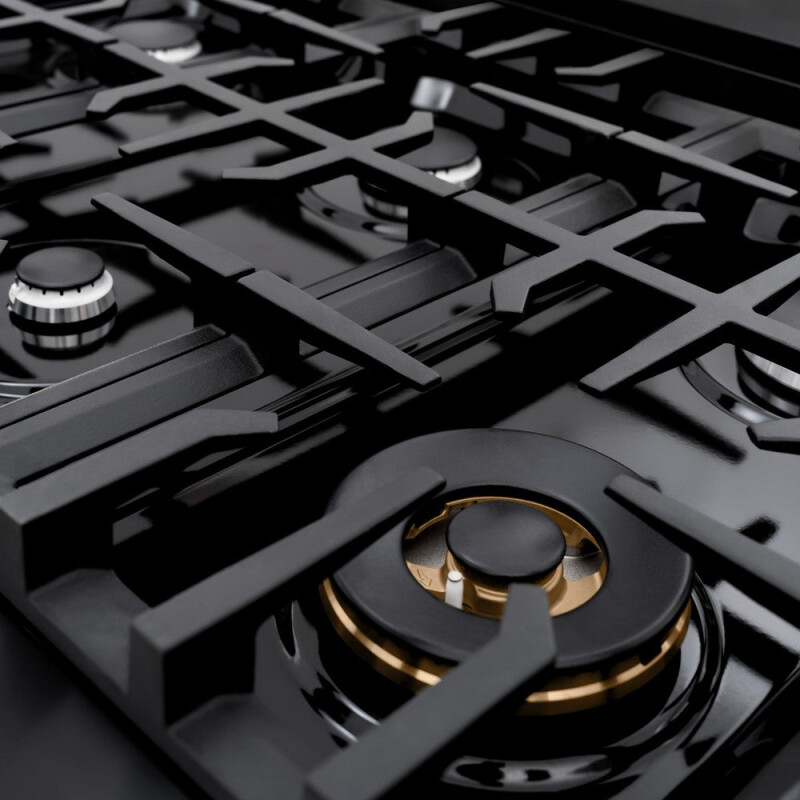 36 In. 5.2 Cu. Ft. Classic Gas Range With 6 Burner Cooktop And Convection Gas Oven In Black Stainless Steel CGRB36
