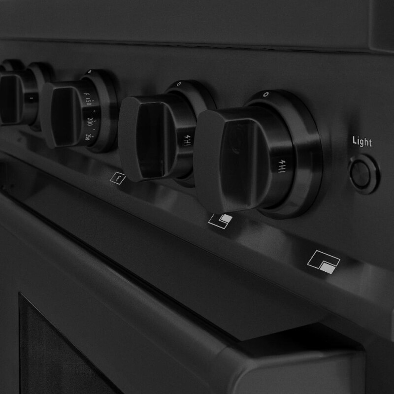 30 In. 4.2 Cu. Ft. Classic Gas Range With Convection Gas Oven In Black Stainless Steel With 4 Brass Burners CGRBBR30