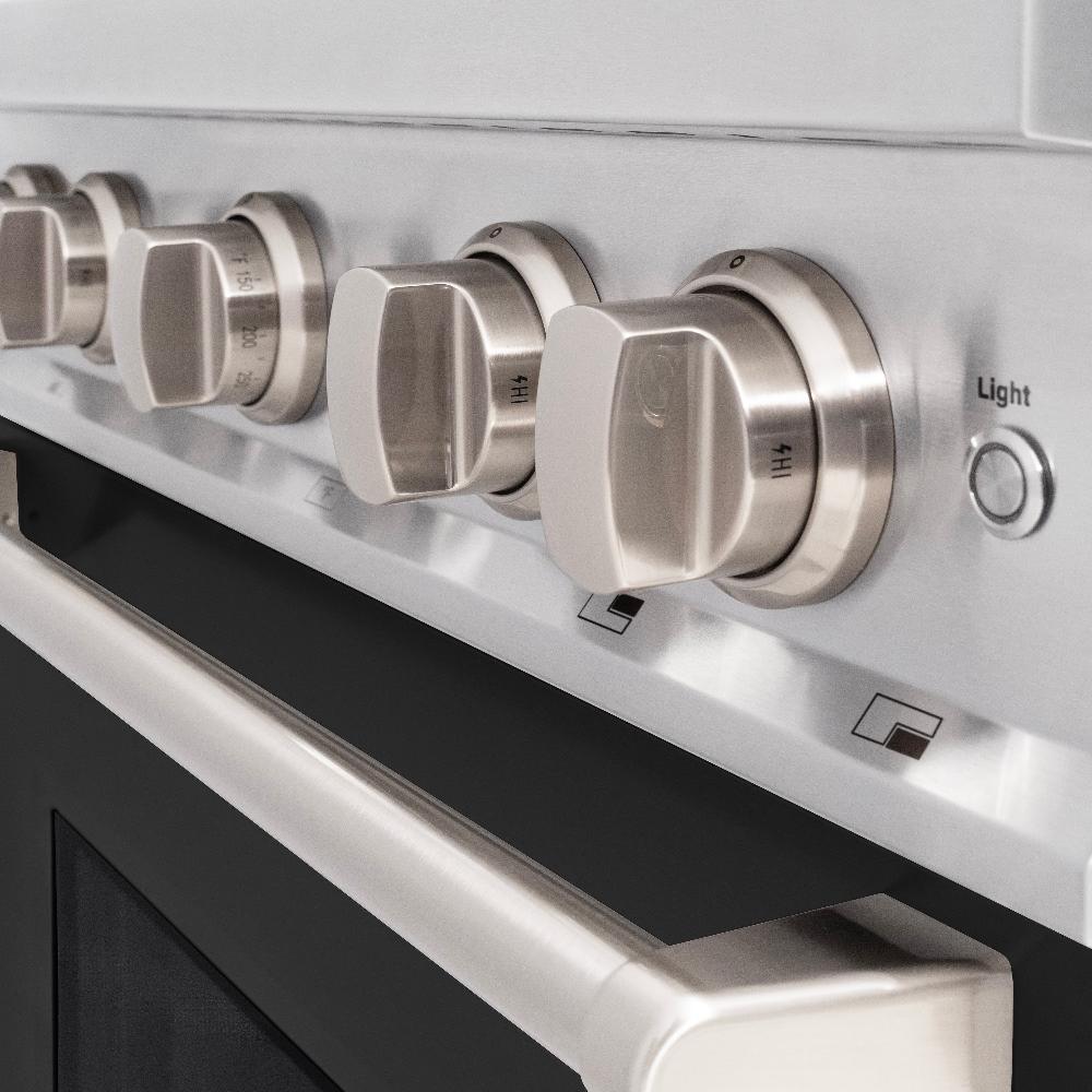 30 In. 4.2 Cu. Ft. Classic Gas Range With 4 Burner Cooktop And Convection Gas Oven In Stainless Steel With Black Matte Door CGRBLM30