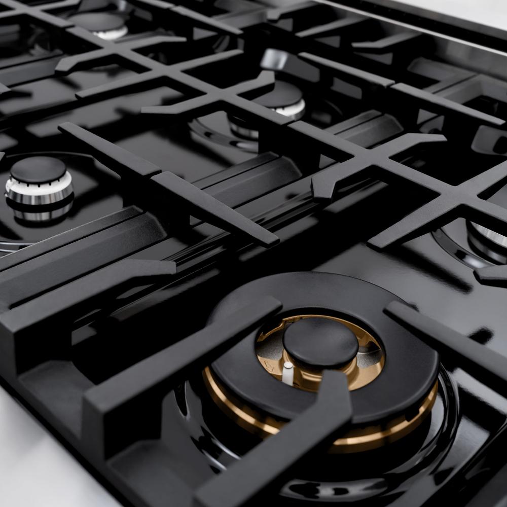 48 In. 6.7 Cu. Ft. Classic Double Oven Gas Range With 8 Burner Cooktop In Stainless Steel With Black Matte Doors CGRBLM48