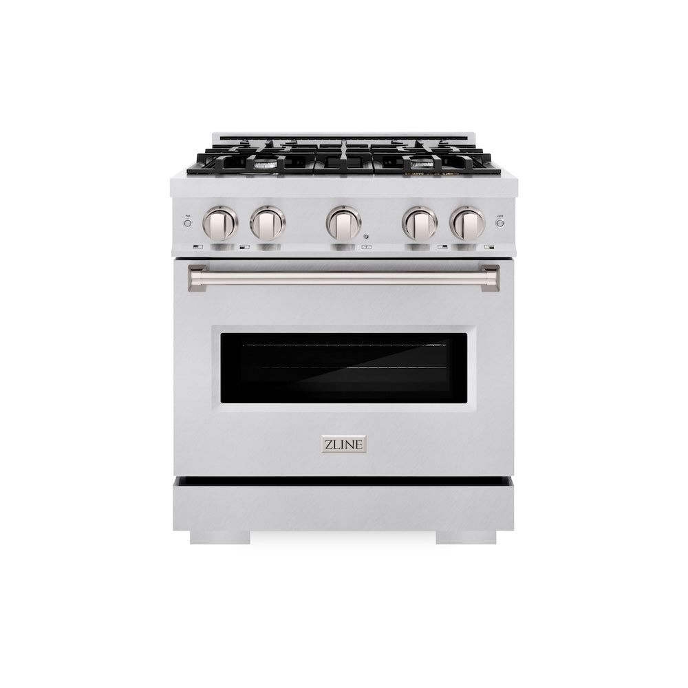 30 In. 4.2 Cu. Ft. Classic Gas Range With 4 Burner Cooktop And Convection Gas Oven In Satin Stainless Steel CGRS30