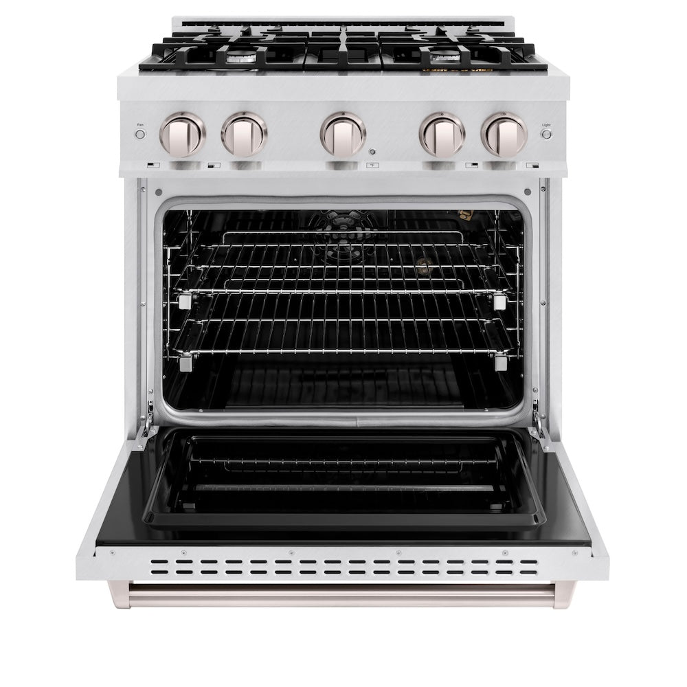 30 In. 4.2 Cu. Ft. Classic Gas Range With 4 Burner Cooktop And Convection Gas Oven In Satin Stainless Steel CGRS30