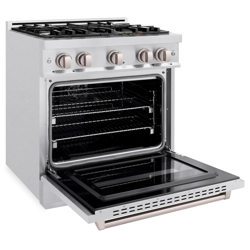 30 In. 4.2 Cu. Ft. Classic Gas Range With 4 Burner Cooktop And Convection Gas Oven In Satin Stainless Steel CGRS30