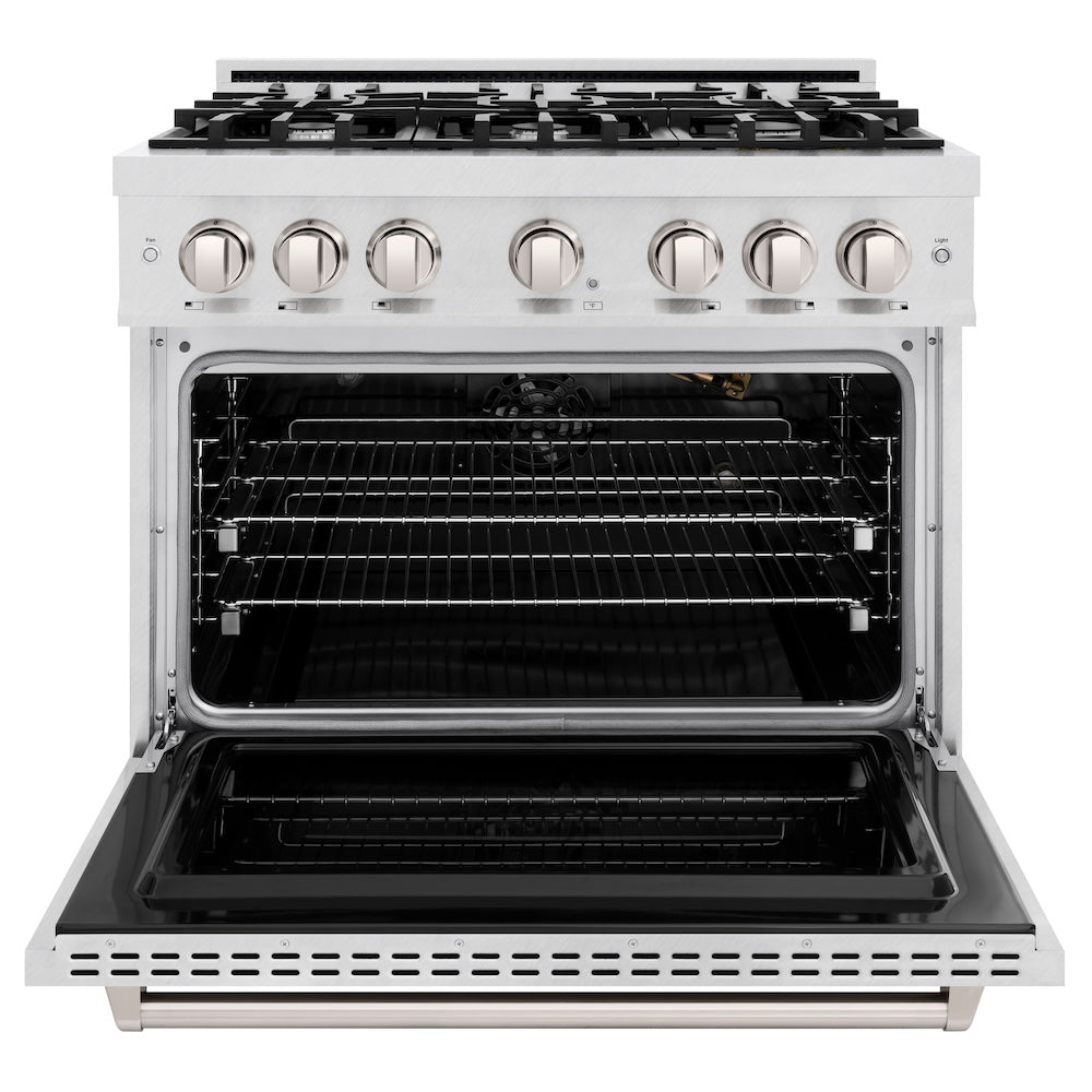 36 In. 5.2 Cu. Ft. Classic Gas Range With 6 Burner Cooktop And Convection Gas Oven In Satin Stainless Steel CGRS36
