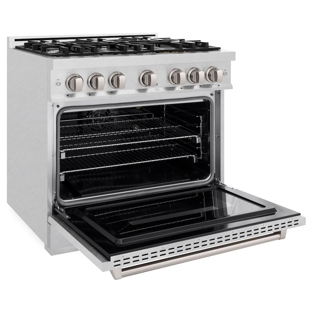 36 In. 5.2 Cu. Ft. Classic Gas Range With 6 Burner Cooktop And Convection Gas Oven In Satin Stainless Steel CGRS36