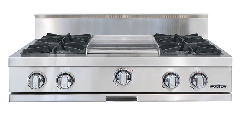 36″ Rangetop 2 Open Burners / Griddle / 2 Open Burners LP CGRT362G2L