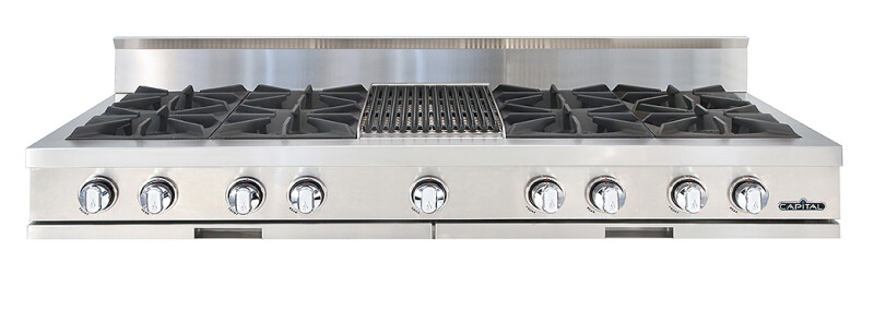 60″ Rangetop 4 Open Burners / Grill / 4 Open Burners NG CGRT604B4N