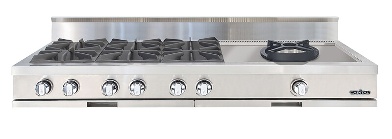 60″ Rangetop 6 Open Burners / Power Wok LP CGRT606CWL