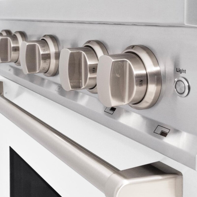 30 In. 4.2 Cu. Ft. Classic Gas Range With 4 Burner Cooktop And Convection Gas Oven In Stainless Steel With White Matte Door CGRWM30