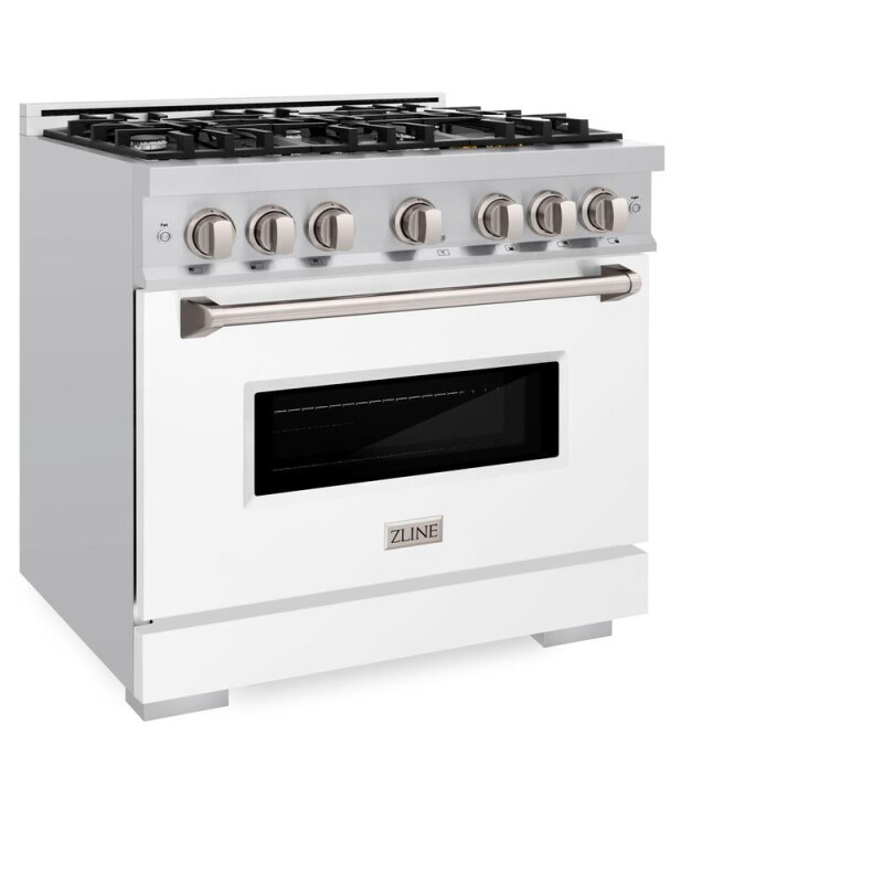 36 In. 5.2 Cu. Ft. Classic Gas Range With 6 Burner Cooktop And Convection Gas Oven In Stainless Steel With White Matte Door CGRWM36