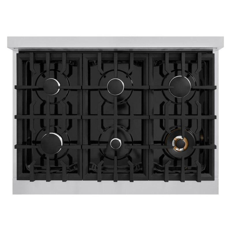 36 In. 5.2 Cu. Ft. Classic Gas Range With 6 Burner Cooktop And Convection Gas Oven In Stainless Steel With White Matte Door CGRWM36