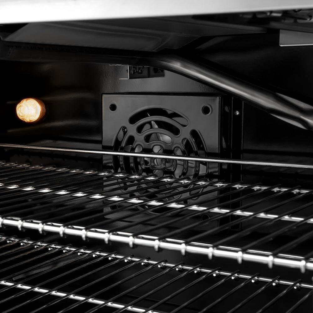 Autograph Edition 36 In. 5.2 Cu. Ft. Classic Gas Range With 6 Burner Cooktop And Convection Gas Oven In Stainless Steel With Black Matte Door And Polished Gold Accents CGRZBLM36G