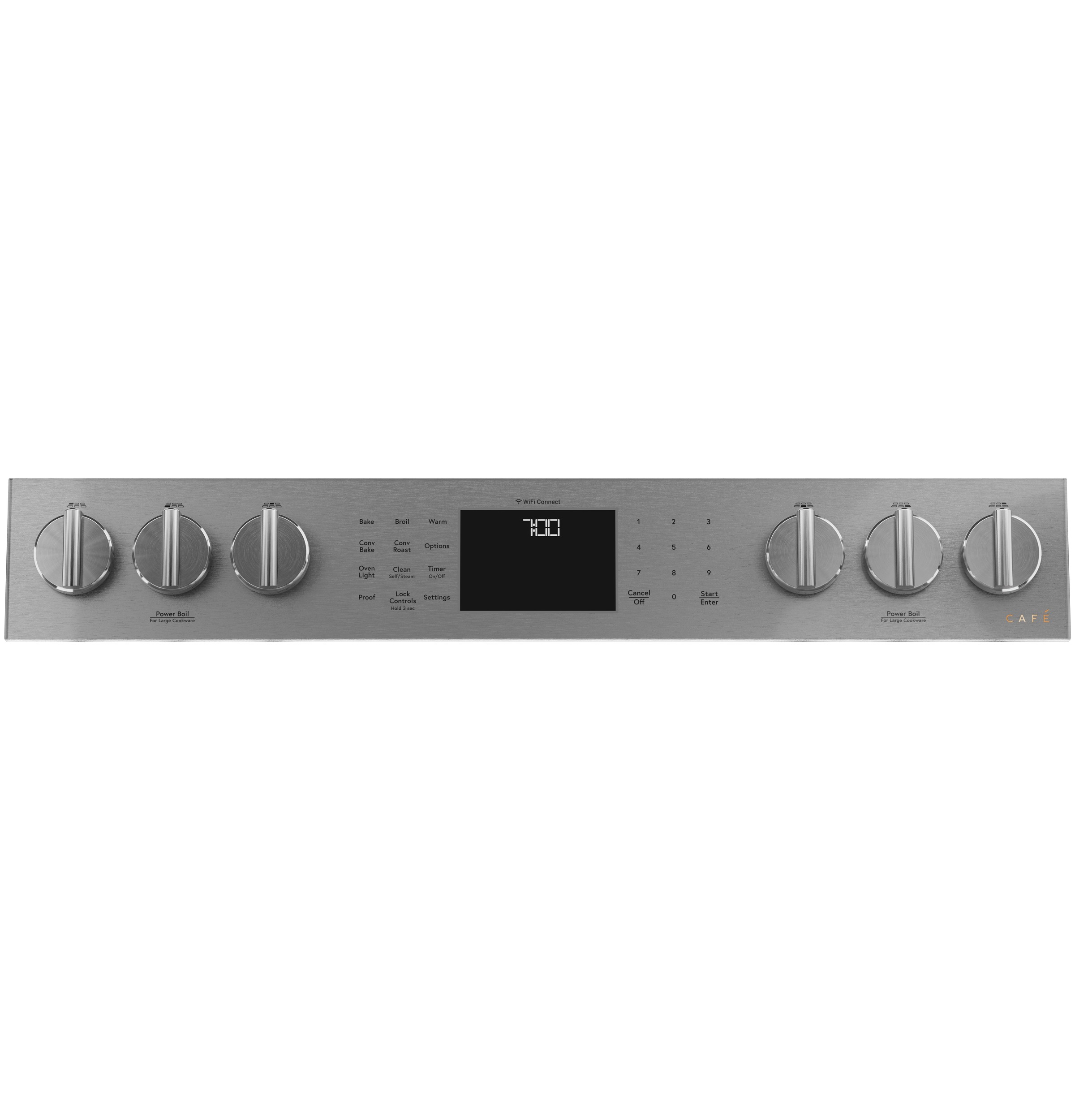 CAFÉ™ 30" Smart Slide-In, Front-Control, Gas Range with Convection Oven in Platinum Glass view 16