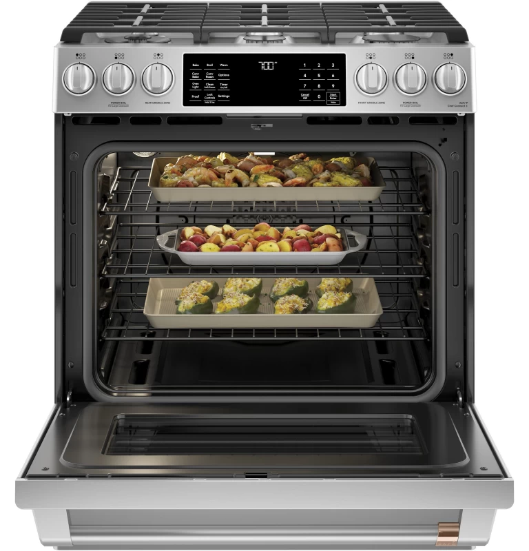 30" Smart Slide-In, Front-Control, Gas Range with Convection Oven CGS700P2MS1