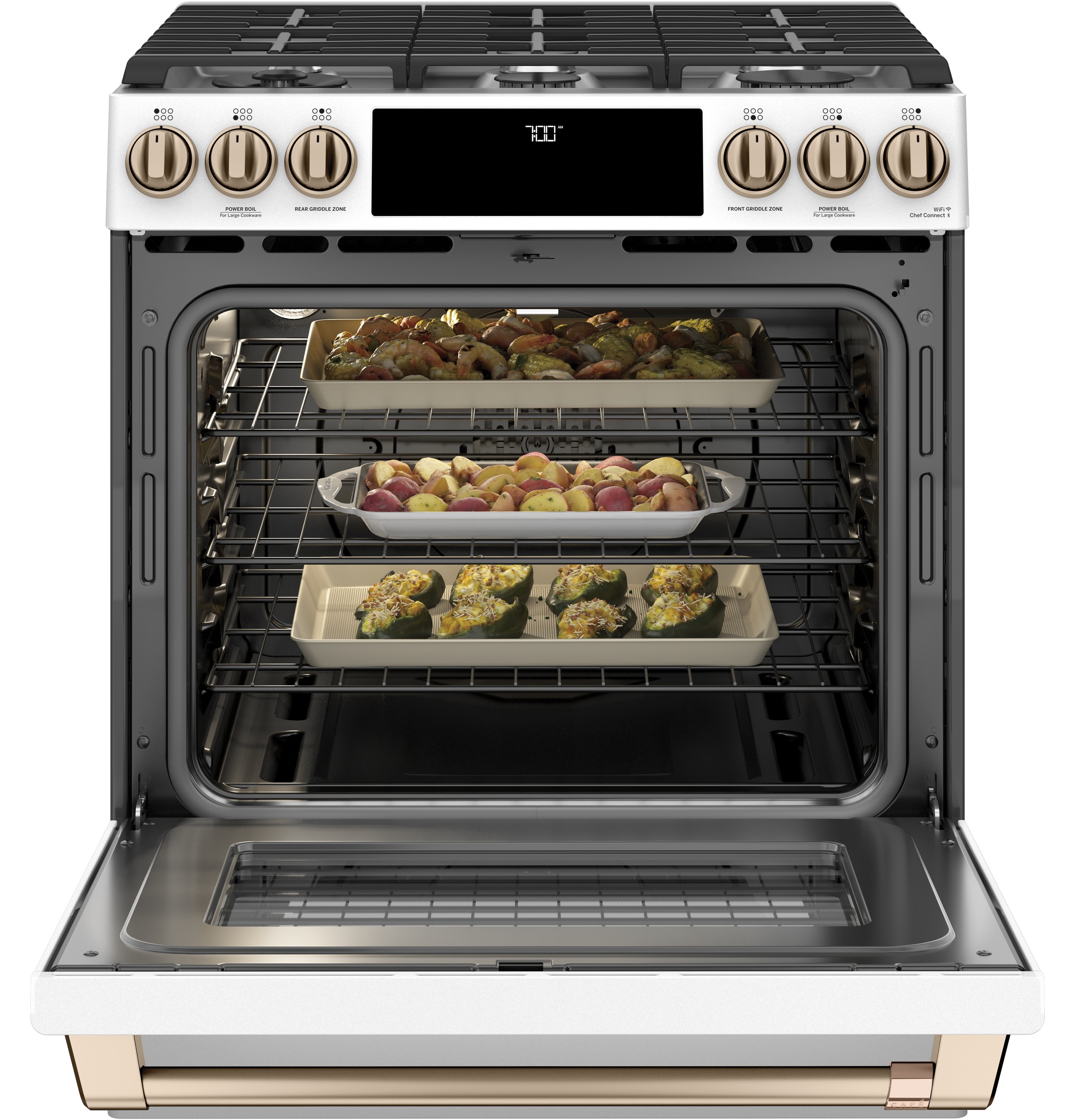 CAFÉ™ 30" Smart Slide-In, Front-Control, Gas Range with Convection Oven view 27