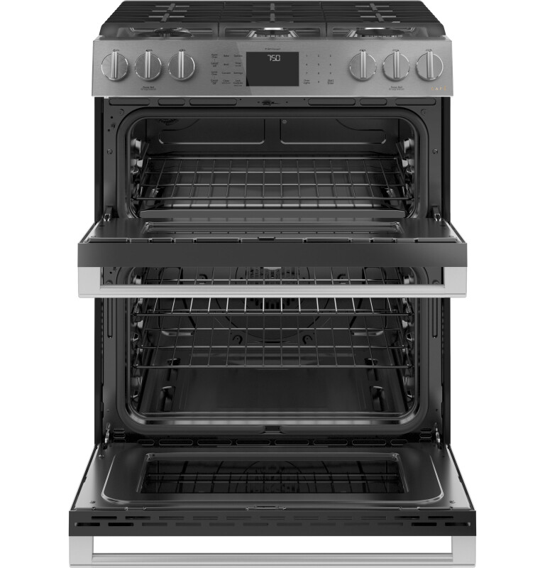 30" Smart Slide-In, Front-Control, Gas Double-Oven Range with Convection CGS750M2NS5