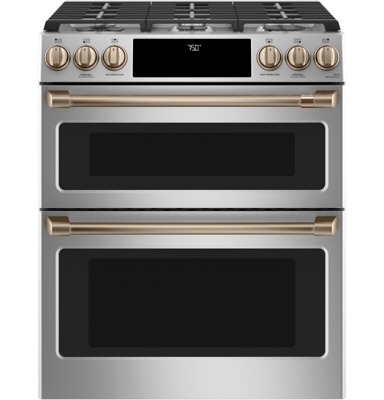 CAFÉ™ 30" Smart Slide-In, Front-Control, Gas Double-Oven Range with Convection view 6