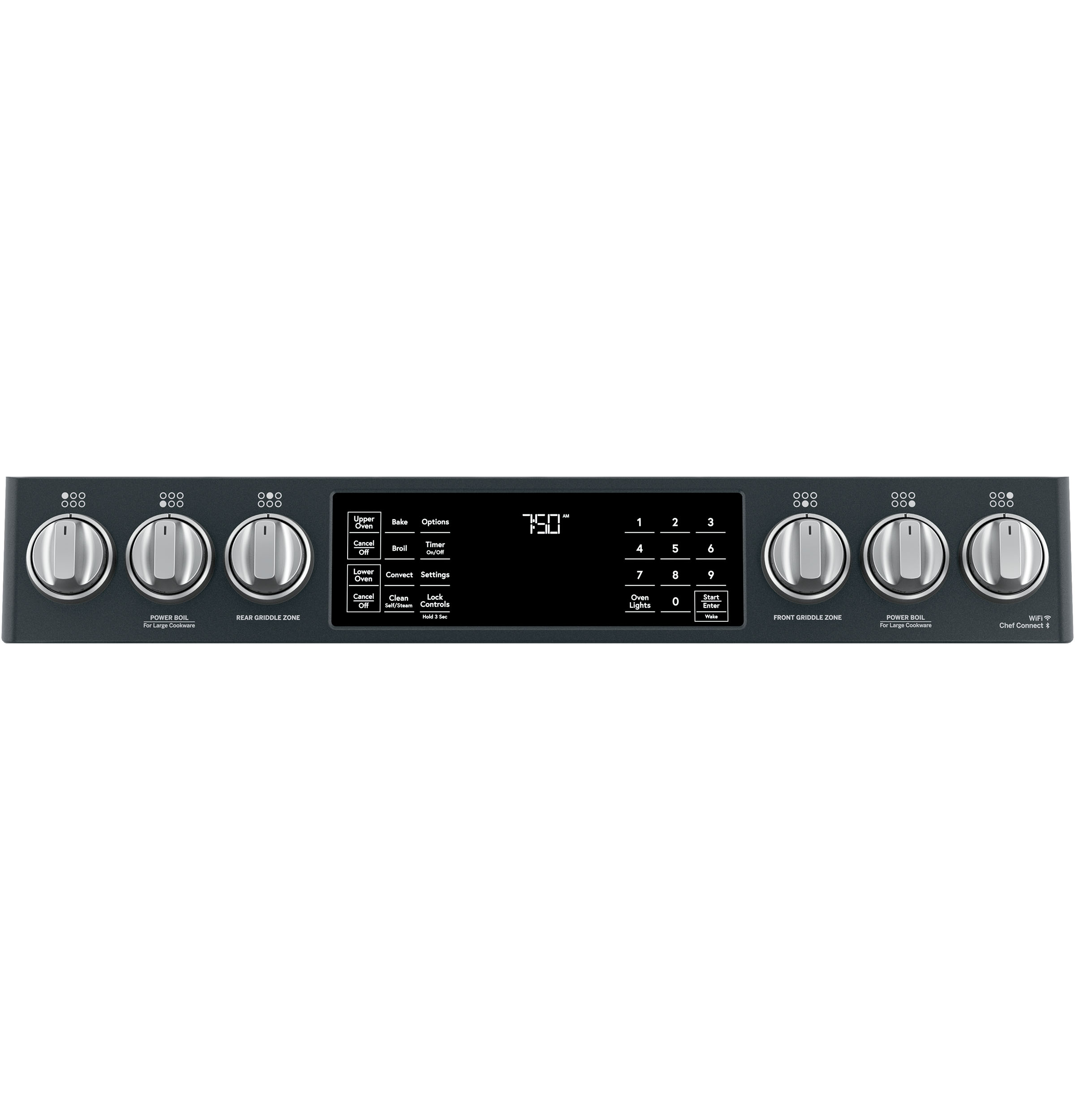 30" Smart Slide-In, Front-Control, Gas Double-Oven Range with Convection CGS750P3MD1