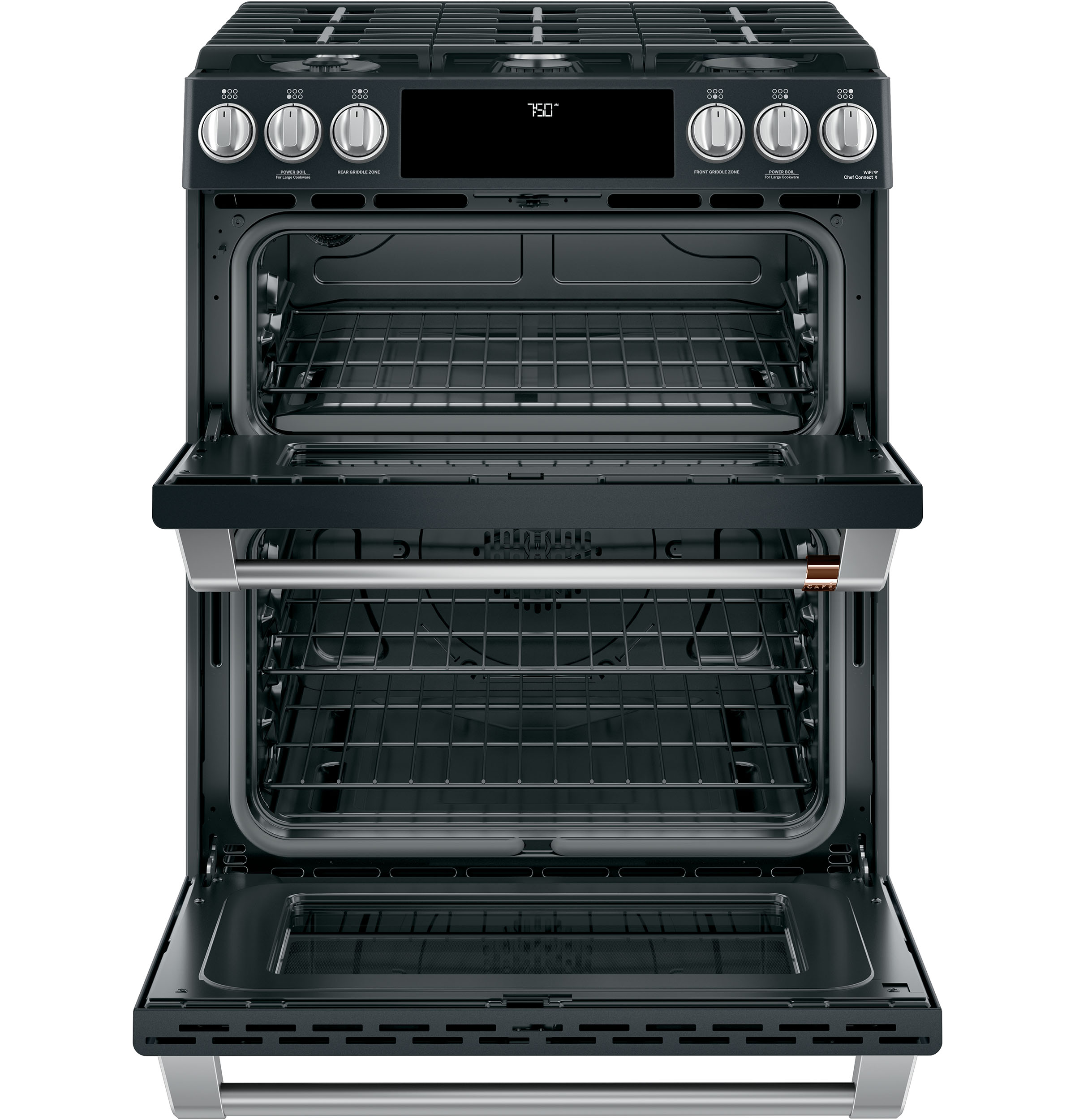 30" Smart Slide-In, Front-Control, Gas Double-Oven Range with Convection CGS750P3MD1