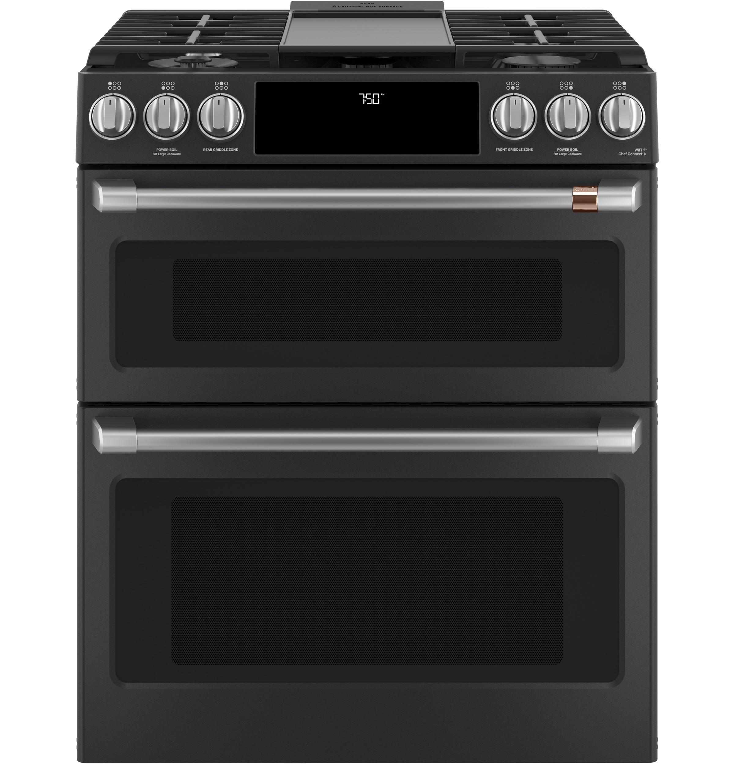 30" Smart Slide-In, Front-Control, Gas Double-Oven Range with Convection CGS750P3MD1